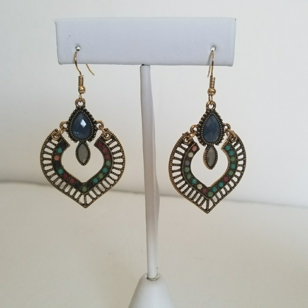 Gold earrings, custom long earrings